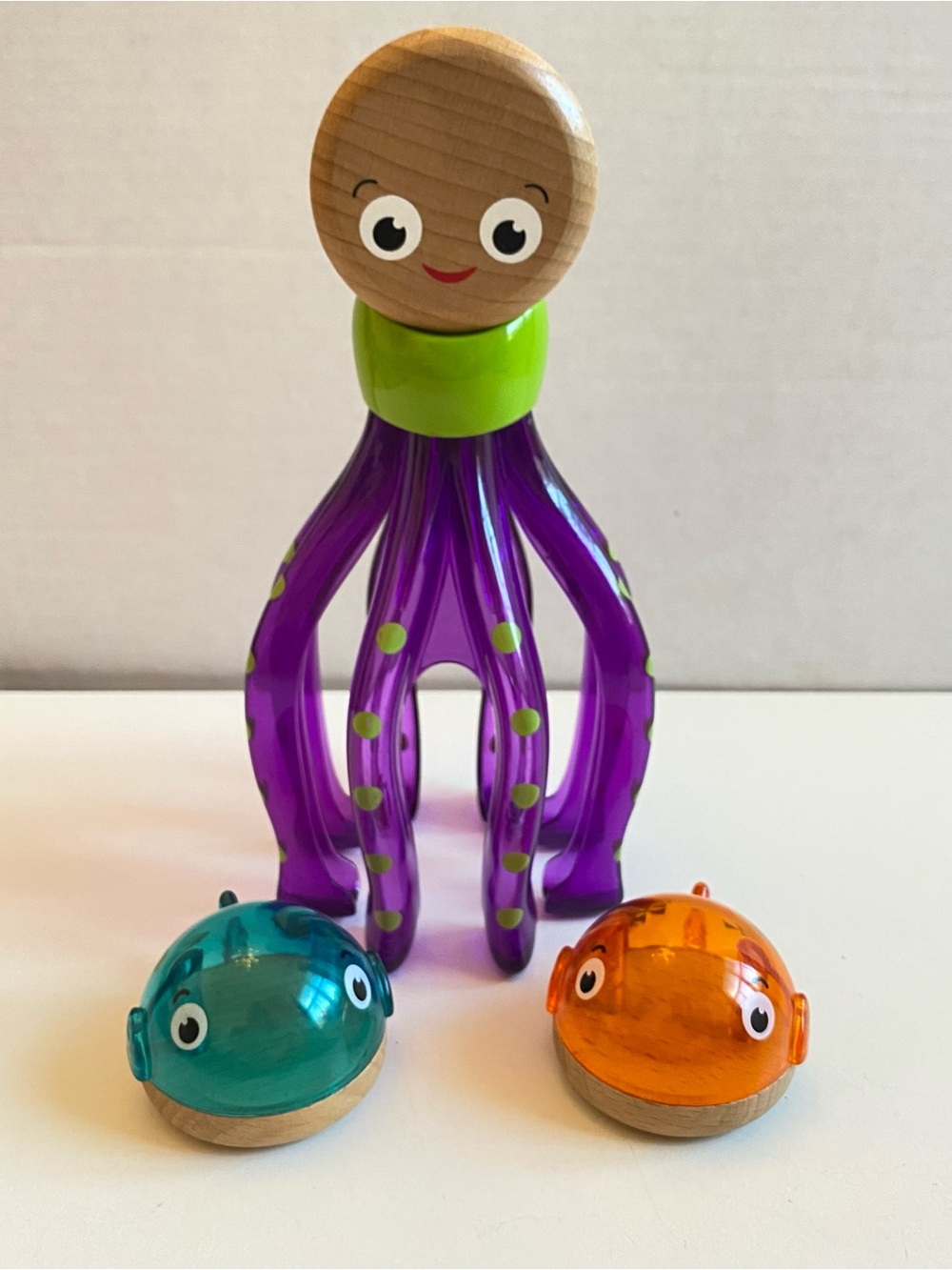 Rare Fisher-Price Wooden Toys Sea Party Octopus Fine Motor Toy Complete 18M+